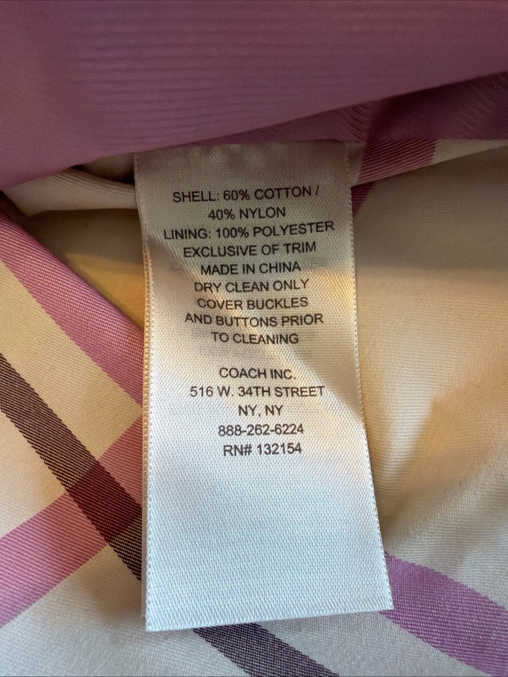 NWT Women's Short Coach Trench Coat with Belt Beige/Plaid Medium MSRP $398 - Picture 6 of 12